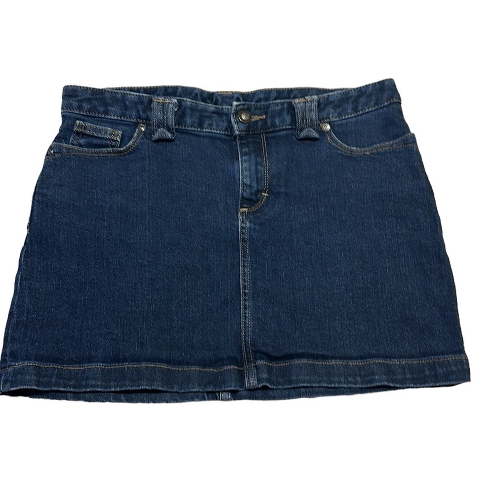 Patagonia Dark Wash DenimMini Skirt with Double Wide Belt Loops Size 4